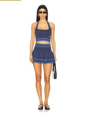 Free People advantage mini skirt navy